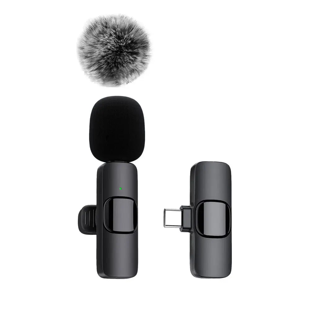 K60 Wireless Lavalier Microphone Audio Video Recording Mini Mic for Iphone Android Laptop Live Gaming Mobile Phone Microphone