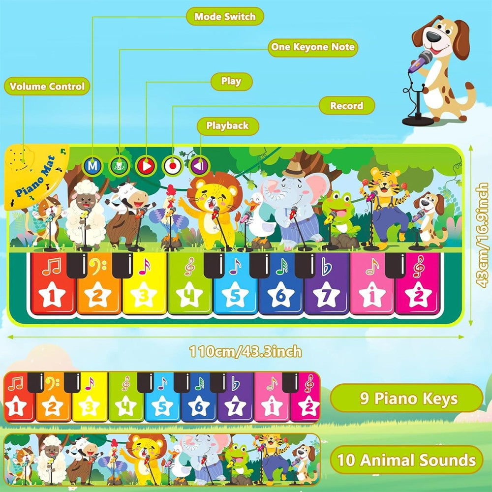 Musical Piano Mat Music Dance Touch Play Mats Floor Keyboard for Children Kids