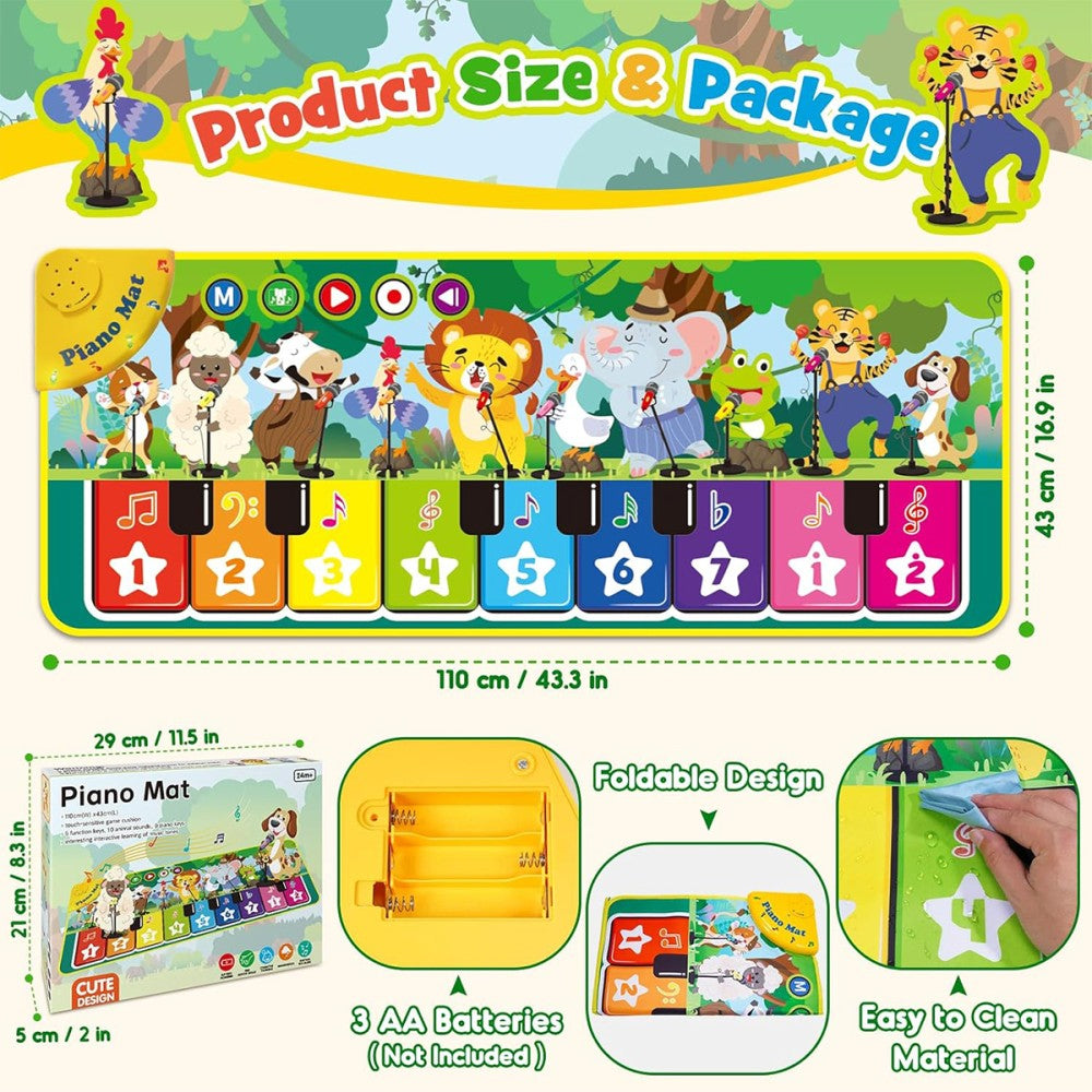 Musical Piano Mat Music Dance Touch Play Mats Floor Keyboard for Children Kids