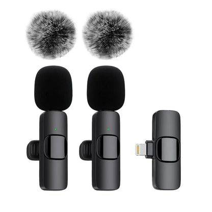 K60 Wireless Lavalier Microphone Audio Video Recording Mini Mic for Iphone Android Laptop Live Gaming Mobile Phone Microphone