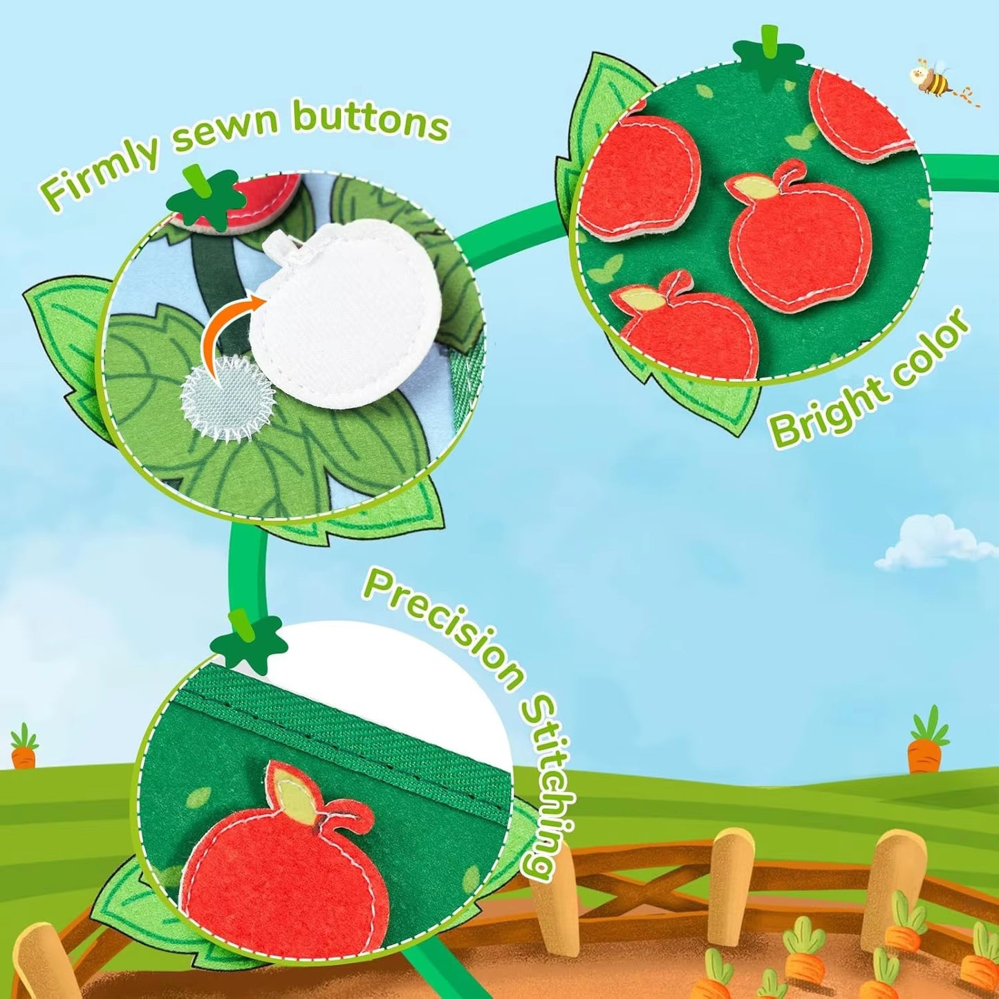 Busy Board Montessori Toys for Toddlers Farm Animal Story Busy Book Sensory Toy Preschool Learning Fine Motor Travel Activities