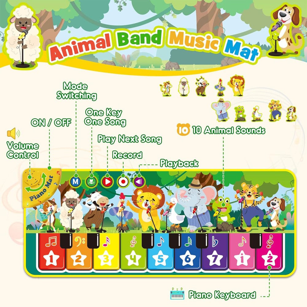 Musical Piano Mat Music Dance Touch Play Mats Floor Keyboard for Children Kids