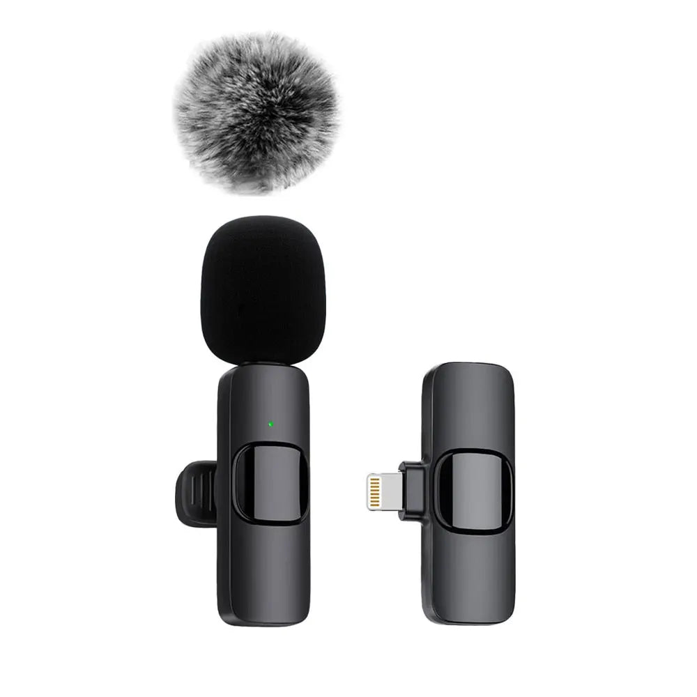 K60 Wireless Lavalier Microphone Audio Video Recording Mini Mic for Iphone Android Laptop Live Gaming Mobile Phone Microphone