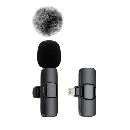 K60 Wireless Lavalier Microphone Audio Video Recording Mini Mic for Iphone Android Laptop Live Gaming Mobile Phone Microphone