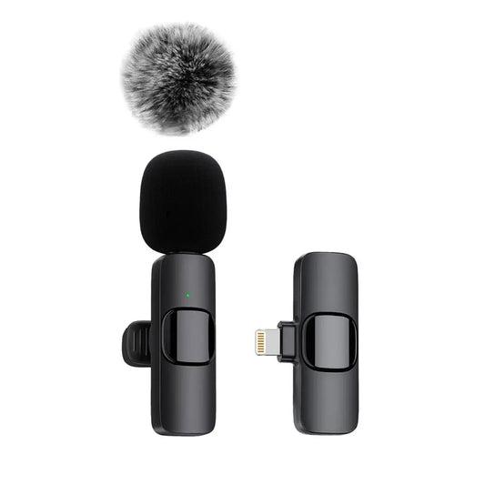 K60 Wireless Lavalier Microphone Audio Video Recording Mini Mic for Iphone Android Laptop Live Gaming Mobile Phone Microphone
