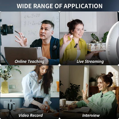 K60 Wireless Lavalier Microphone Audio Video Recording Mini Mic for Iphone Android Laptop Live Gaming Mobile Phone Microphone