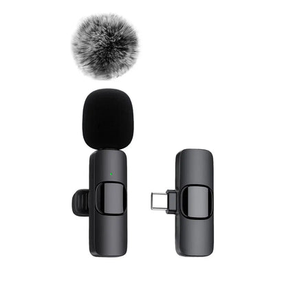 K60 Wireless Lavalier Microphone Audio Video Recording Mini Mic for Iphone Android Laptop Live Gaming Mobile Phone Microphone