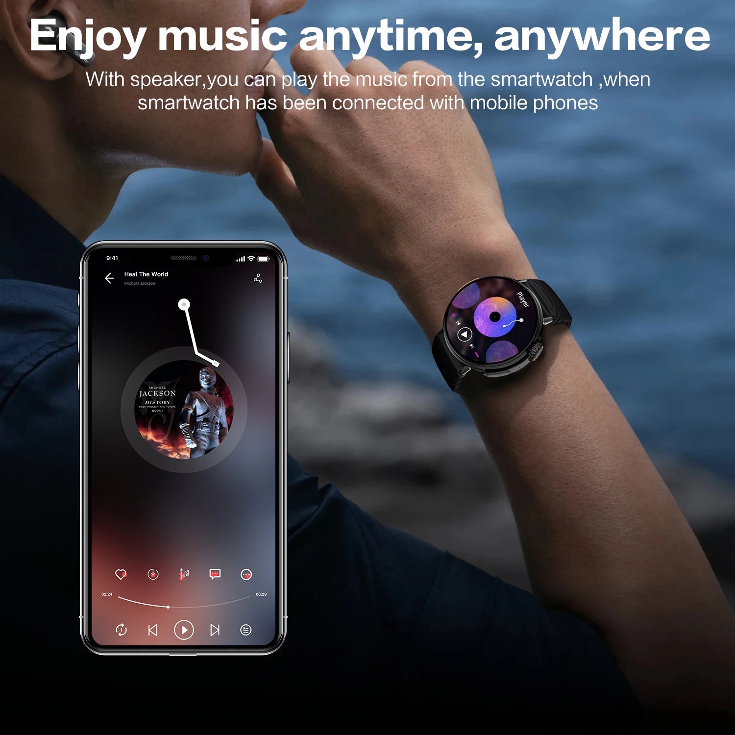 Smart Watch for Men Women Bluetooth Call Heart Rate Monitor Multi Sports Modes Fitness Tracker Custom Dials Music Smartwatch