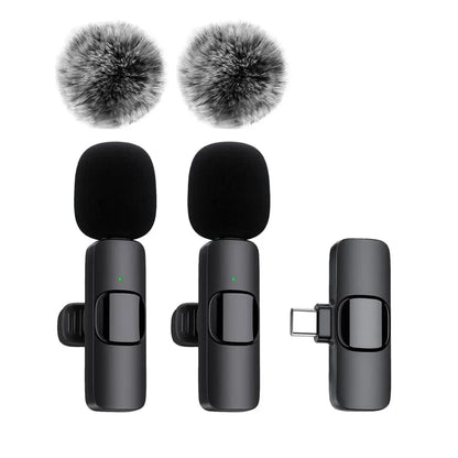 K60 Wireless Lavalier Microphone Audio Video Recording Mini Mic for Iphone Android Laptop Live Gaming Mobile Phone Microphone